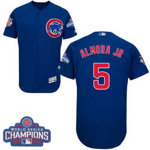 Cubs #5 Albert Almora Jr. Blue Flexbase Authentic Collection 2016 World Series Champions Stitched MLB Jersey